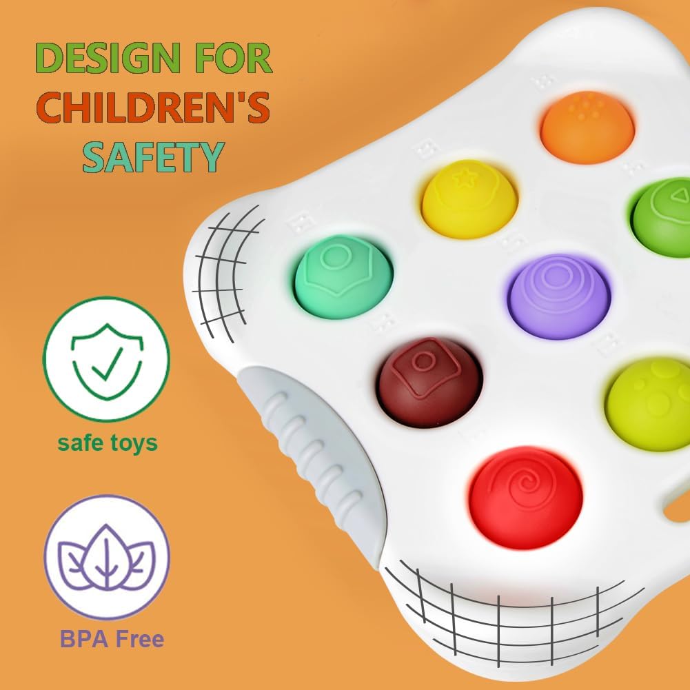 Jouet Fidget Dimple Digits, Jouet Fidget Popper à Fossettes Chiffres et Formes, Jouets Pop Dimple pour Tout-Petits 1-3 Ans, Jouet Fidget Simple à Fossettes, Jouets d'Apprentissage des Nombres