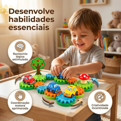 Fidtoy – Jouet de Construction d'Engrenages pour Enfants, 18 Pièces – Ensemble de Construction Interactif à Engrenages Rotatifs pour l'Apprentissage des STIM, la Construction Créative et le Développement de la Motricité Fine, pour les 3 Ans et Plus