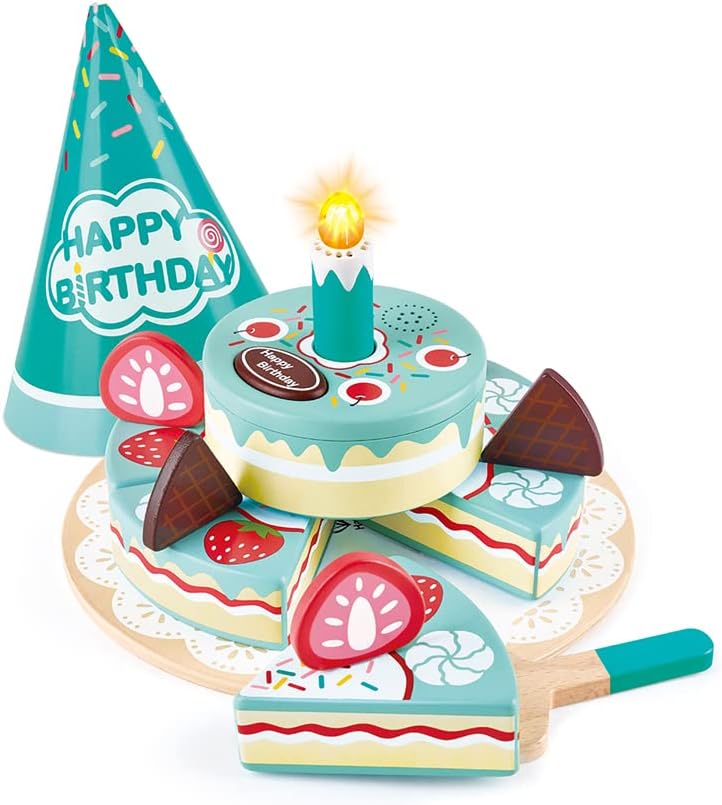 Fidtoy Juguete Interactiva Pastel de Cumpleaños con Luz Sonido Juego de Simulación