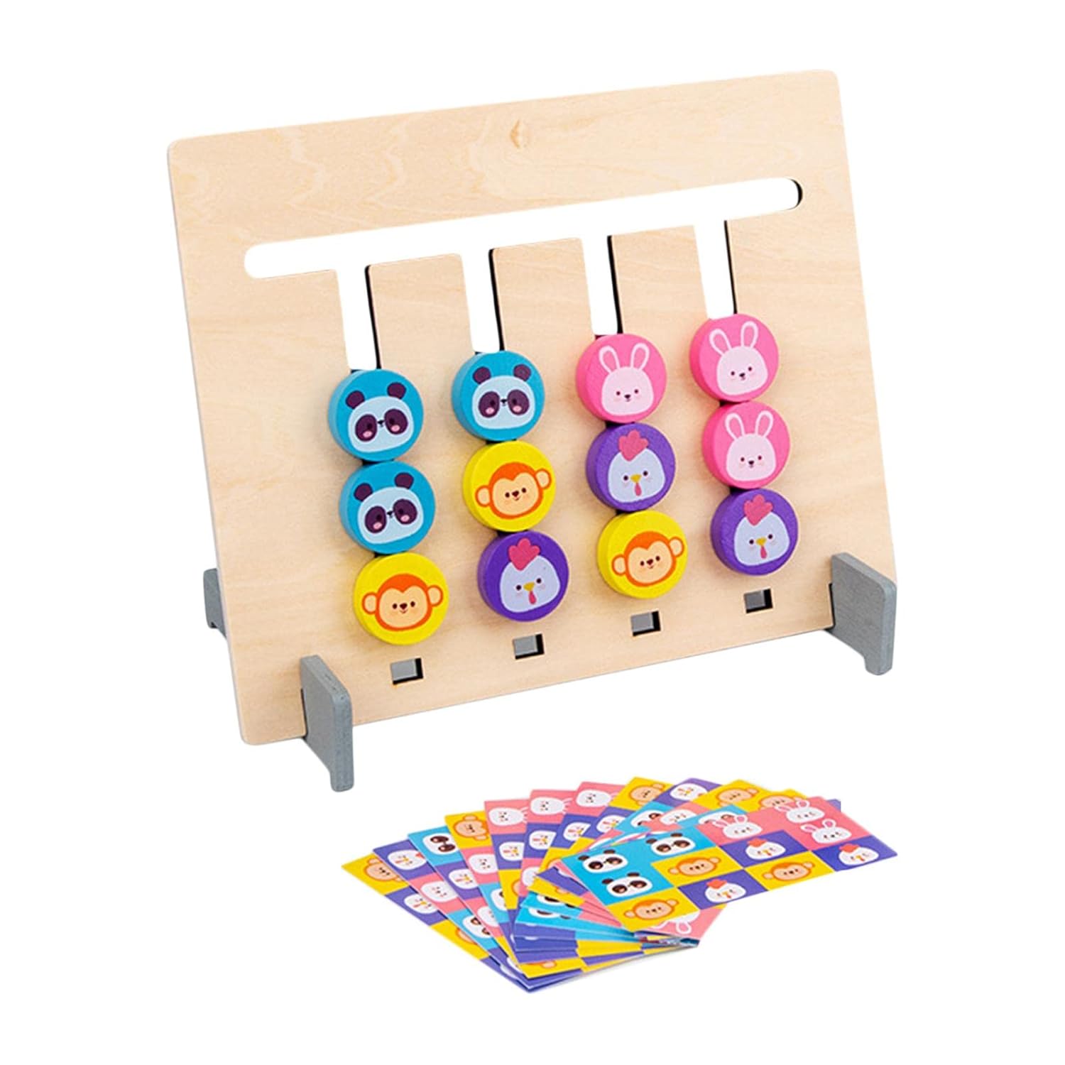 Fidtoy Double-Sided Wooden Puzzle Board for Toddlers | Montessori Logic & Color Matching Educational Toy