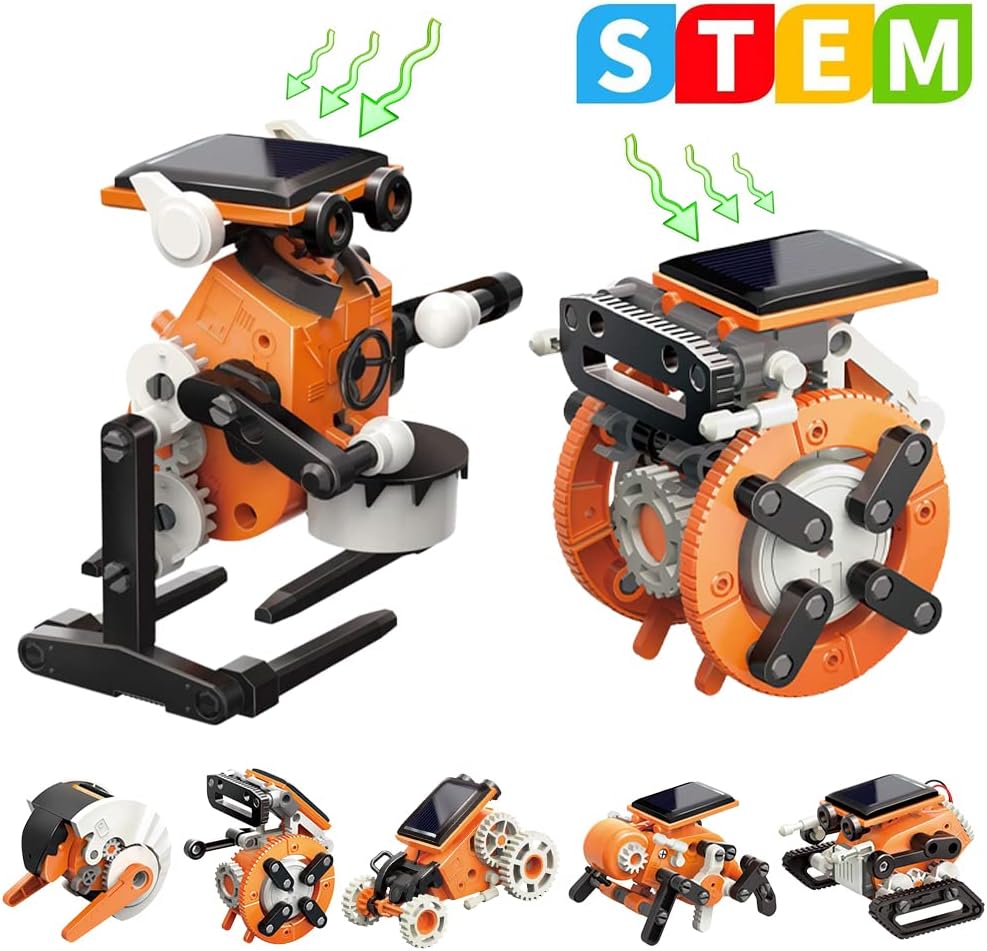 Fidtoy Kit Robot Solaire 7 en 1 STEM pour Enfants, Jouet de Construction Robotique Solaire DIY, Kit Scientifique d'Ingénierie sur les Énergies Renouvelables, Âge 8+