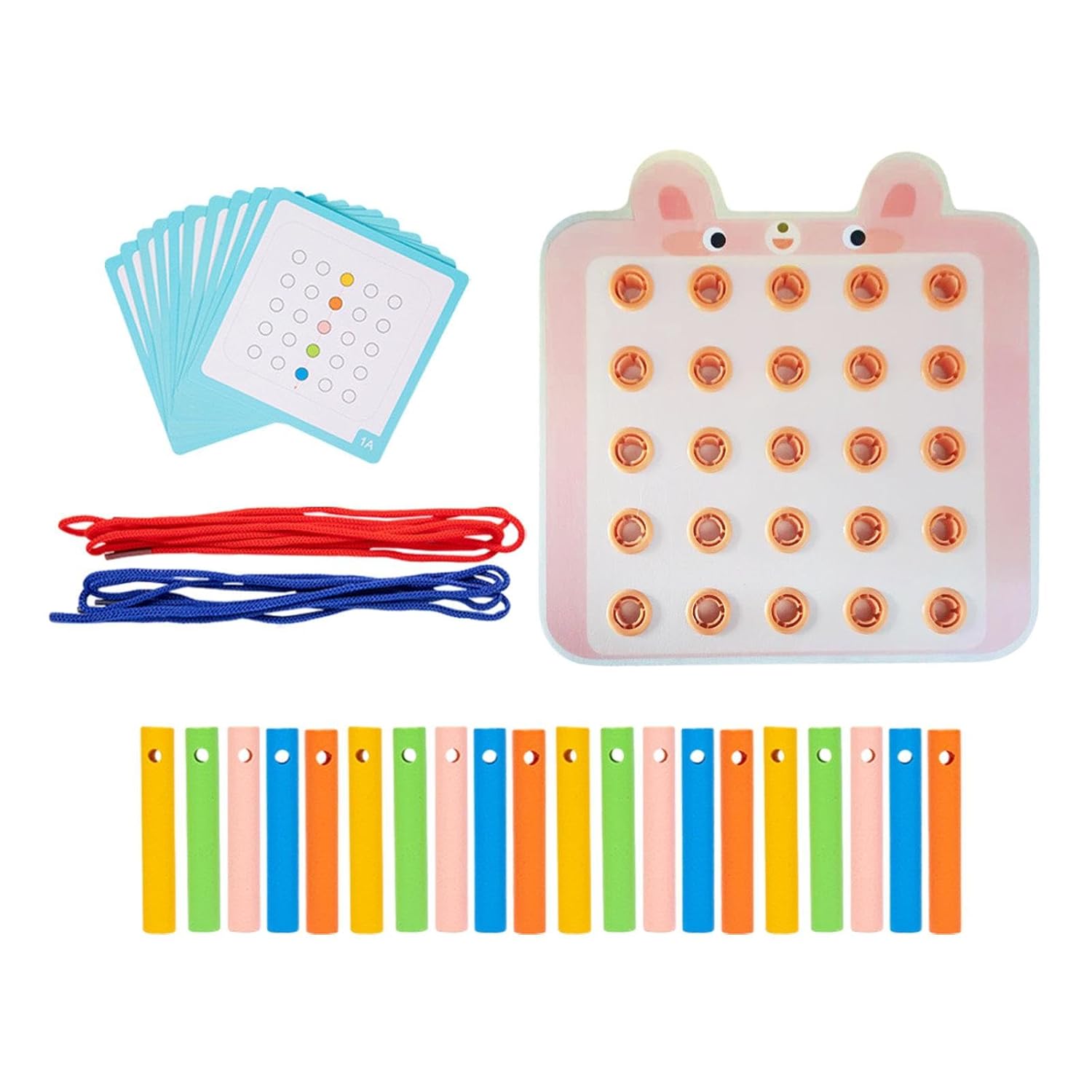 BNF Lacet laçage Jeu de cartes Jouet de voyage pour voiture Âge 3 4 5 6 Avion RabbitBaby | Jouets pour bébé | Jouets de développement pour bébé | Cube de compétences de base de la vie 1