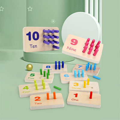 Fidtoy Peg Board Counting Game Wooden Montessori Toy