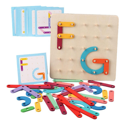 Planche à Clous Montessori - Puzzle en Bois - 104 Pièces