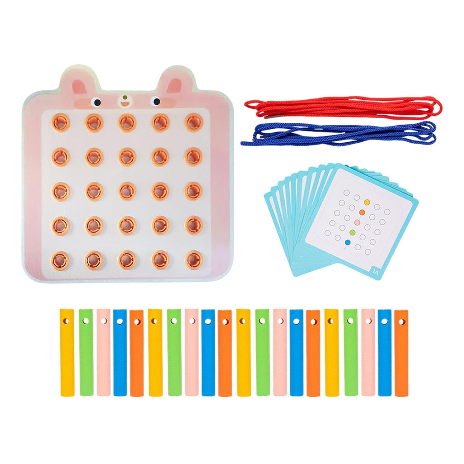 BNF Lacet laçage Jeu de cartes Jouet de voyage pour voiture Âge 3 4 5 6 Avion RabbitBaby | Jouets pour bébé | Jouets de développement pour bébé | Cube de compétences de base de la vie 1