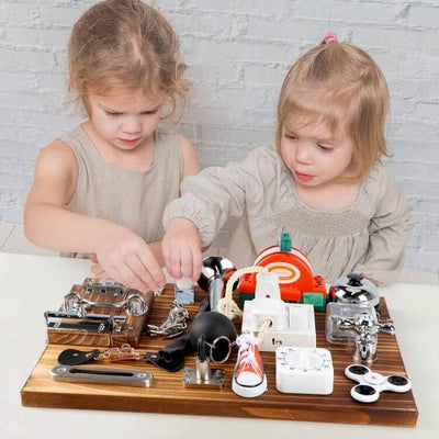Fidtoy Tableau d'activités Montessori carbonisé 20-en-1 pour tout-petits