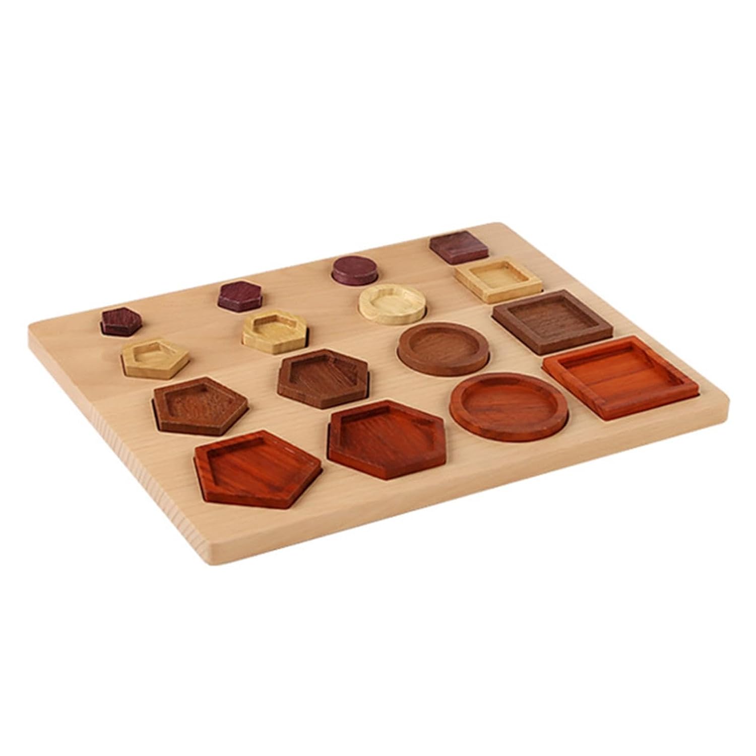 CALANDIS™ Puzzle en bois formes géométriques jouet Montessori pour garçons, filles et bébés | Jouets de développement pour bébés | Jouets pour bébés