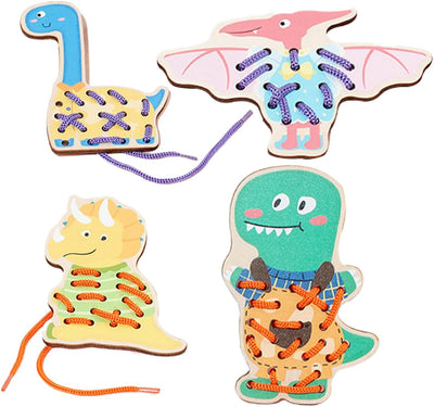 Cartes à lacer, Kit de couture pour tout-petits | Apprenez à coudre des animaux en bois à lacer, Jouets de motricité fine, Jeux de société, Jouets de voyage, Entraînement