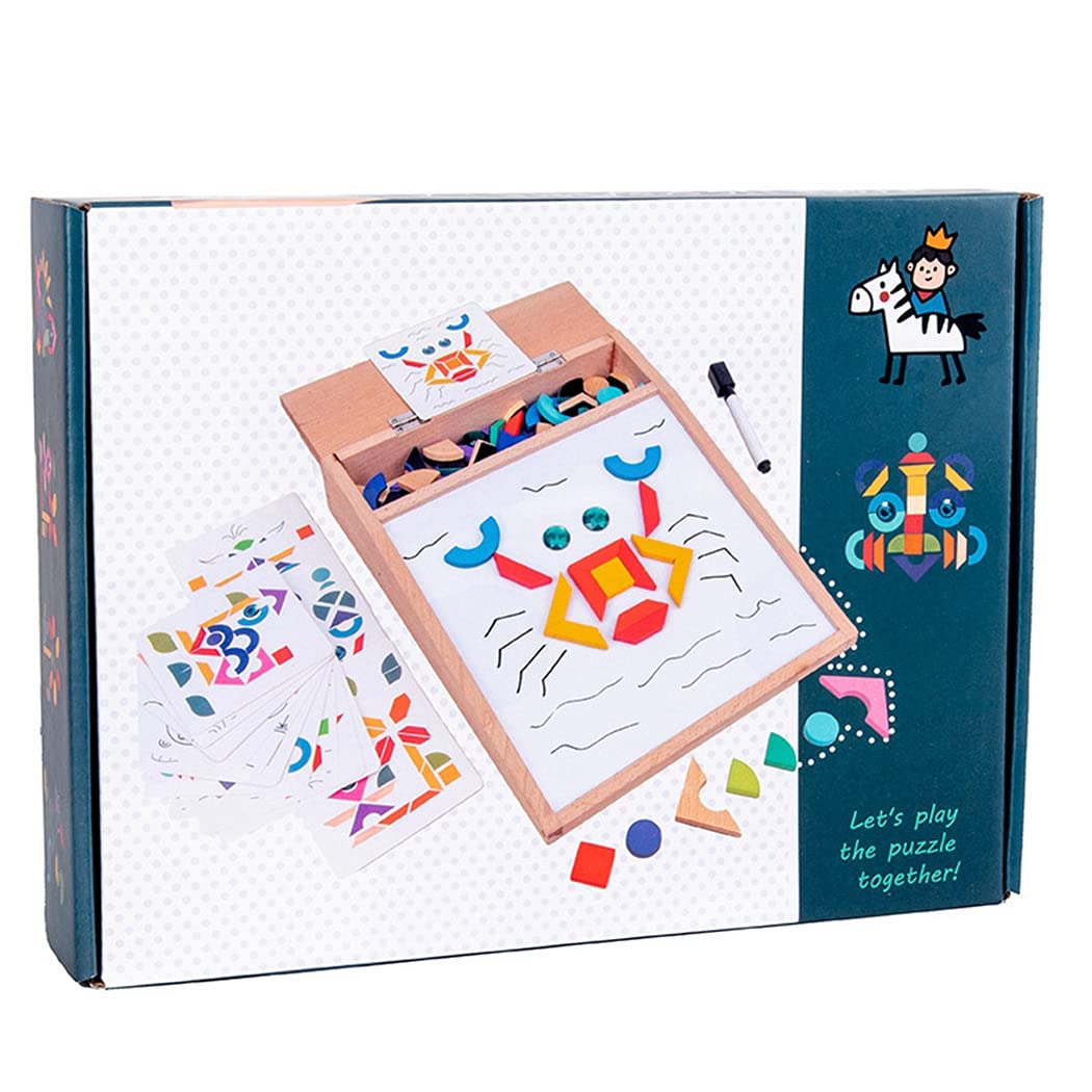 Tableau magnétique multifonctionnel en bois avec puzzle de dessin - 659