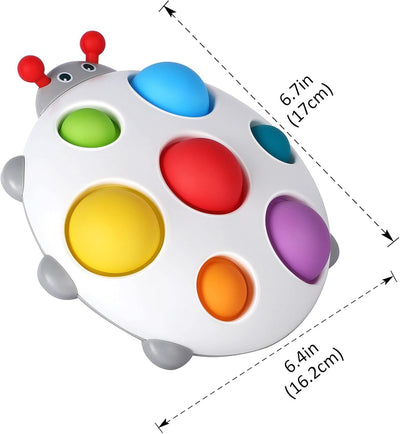 Fidtoy Jouet Pop sensoriel en silicone pour bébé à partir de 6 mois, planche à bulles tactile, jouet de voyage et de bain apaisant, jouet pour la motricité fine
