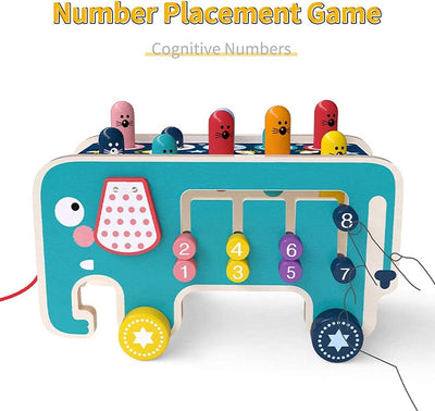 Fidtoy Montessori Pillonage Bench for Toddlers – Wooden Musical Hammer Toy for Early Learning & Fine Motor Skills
