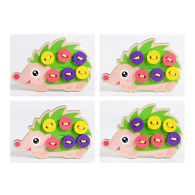 LOOM TREE® 2xBaby Wooden Lacing Threading Toys Sew On Buttons Kids Montessori Aids