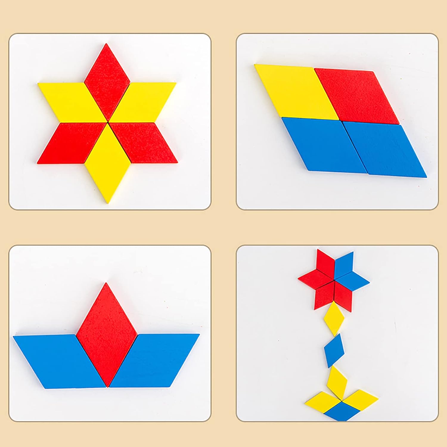 Fidtoy Tangram Cubos de Colores Vivos Rompecabezas Montessori Juguete para Niños