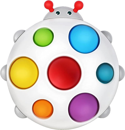 Fidtoy Jouet Pop sensoriel en silicone pour bébé à partir de 6 mois, planche à bulles tactile, jouet de voyage et de bain apaisant, jouet pour la motricité fine
