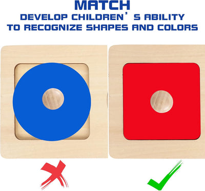 LEADER JOY Montessori Materials Geometric Insets Puzzles Toddler Preschool Toys
