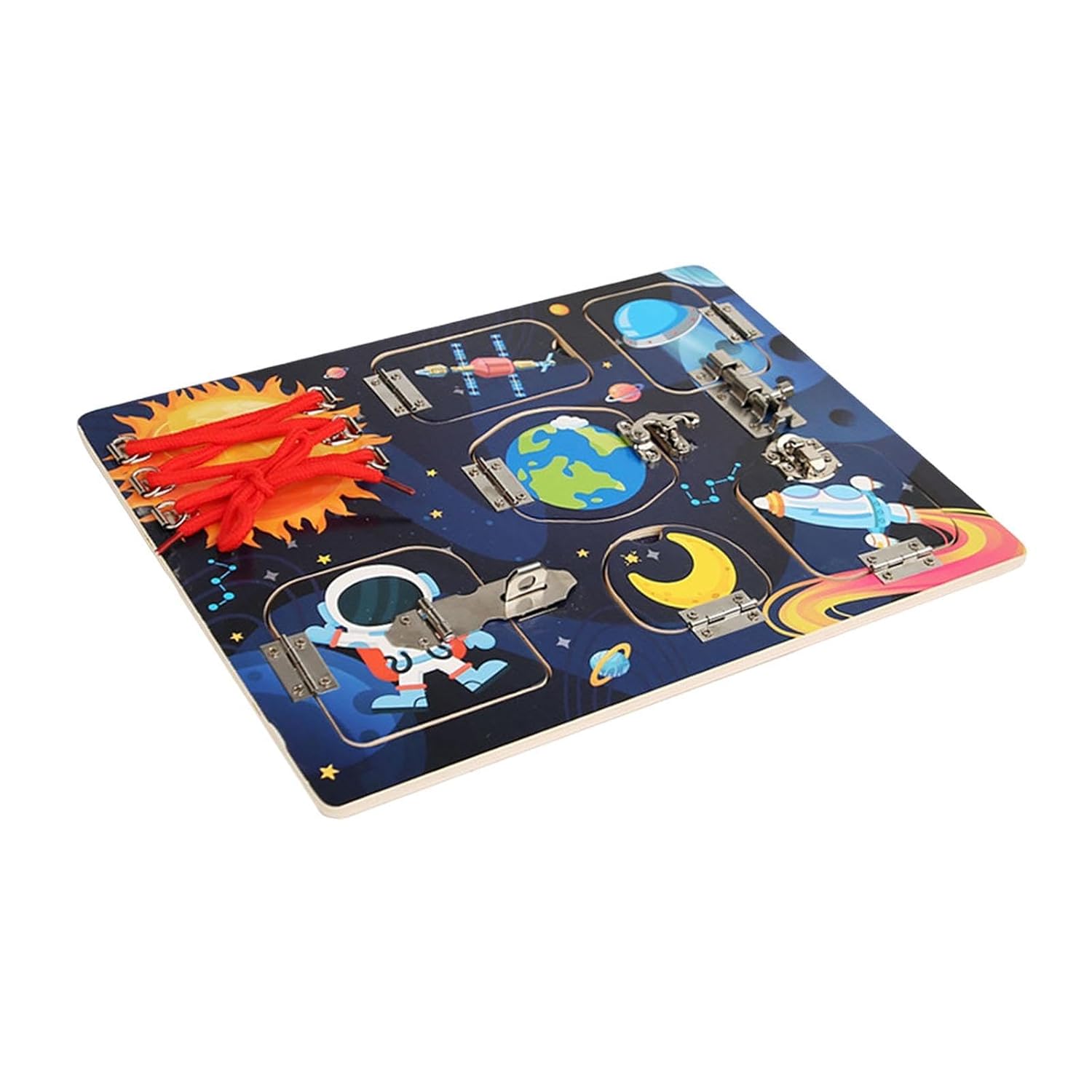 bnf® Planche d'activités en bois, apprentissage éducatif pour enfants de 2, 3, 4, 5 ans Espace|Jouets et passe-temps | Éducatif | Autres jouets éducatifs
