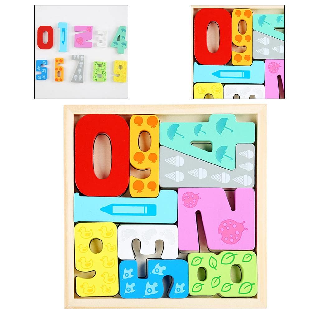 Fidtoy Tangram de Madera - Juguete Educativo de Números para Niños Pequeños Aprendizaje Temprano de Matemáticas Rompecabezas Montessori