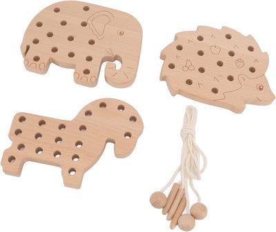 Jouet de laçage en bois, jeu de blocs en bois, jouet éducatif pour l'apprentissage précoce de la motricité fine, jouets de voyage Montessori, jouet de laçage en bois pour l'éducation précoce des tout-petits