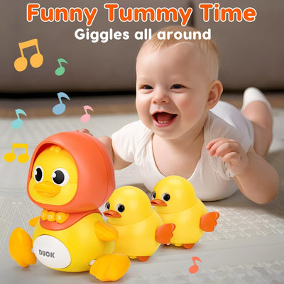 Fidtoy Baby Musical Duck Toy Set with Light Sound Crawling Fun