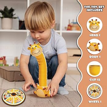 Fidtoy Girafe Cou Animaux Empilables Jeu d'Empilage Stack Attack pour Enfants