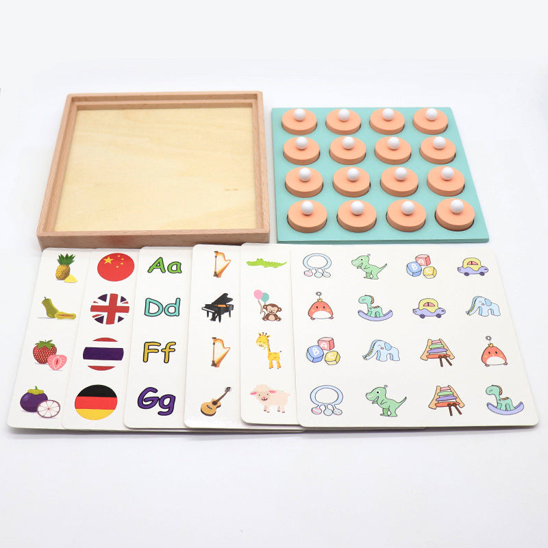 Jeu d'échecs de mémoire en bois - Puzzle éducatif 3D pour enfants et famille