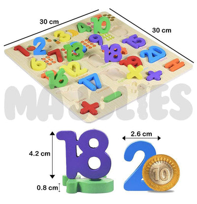 Jeu de planches perforées des nombres avec images