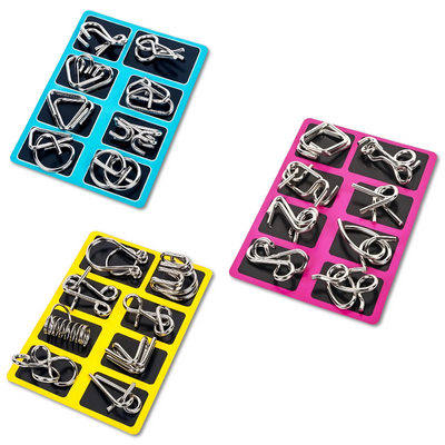 Metal Puzzle Rings – IQ Brain Teasers & Mind Game Set for Adults & Kids