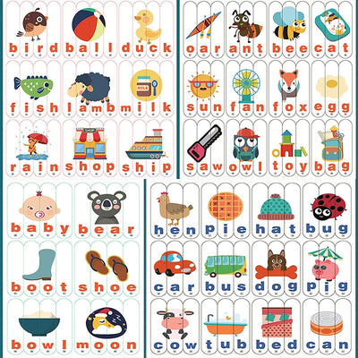 Fidtoy Jeu de Mots en Bois pour Enfants de 2 à 6 Ans, Puzzle de Mots, Alphabet, Jeu d'Association