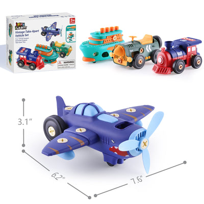 Fidtoy Take Apart Vehicle Playset STEM Toy for Kids