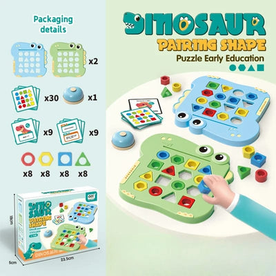 Dinosaurios de Parejas de Formas - Tarjetas de Patrones - Desafío Multijugador - 134