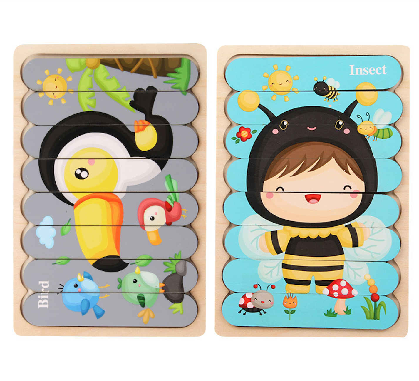 Juegos de rompecabezas Montessori reversibles (juego de 2)
