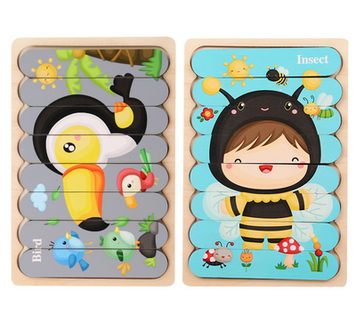 Juegos de rompecabezas Montessori reversibles (juego de 2)