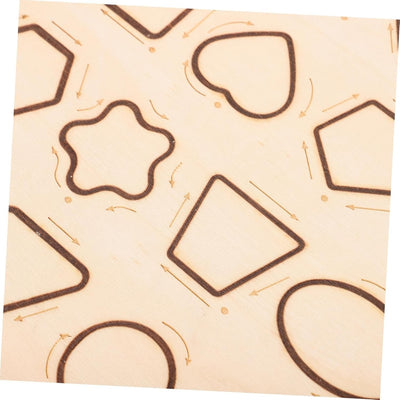 Fidtoy Montessori Double-Sided Number and Shapes Tracing Board for Kids Wooden Pre-Writing Learning Toy Age 2-6