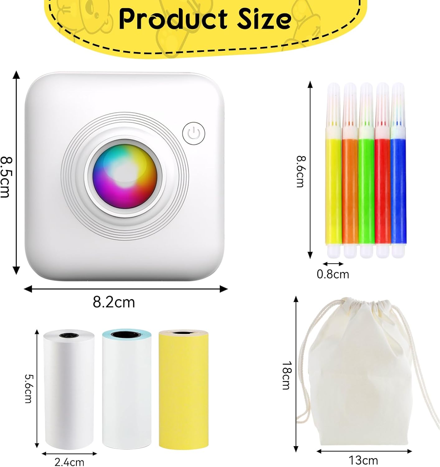 Mini Imprimante Thermique Portable de Poche Bluetooth avec Lumière LED - X3