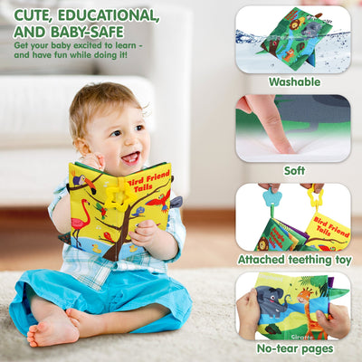Lot de 2 livres doux froissés Fidtoy pour bébés de 0 à 6 mois, jouet sensoriel