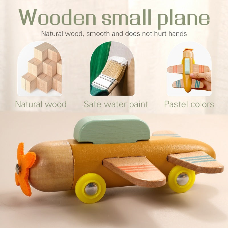 Juguete Rompecabezas de Avión Pequeño de Madera Creativo para Niños Ejercicio