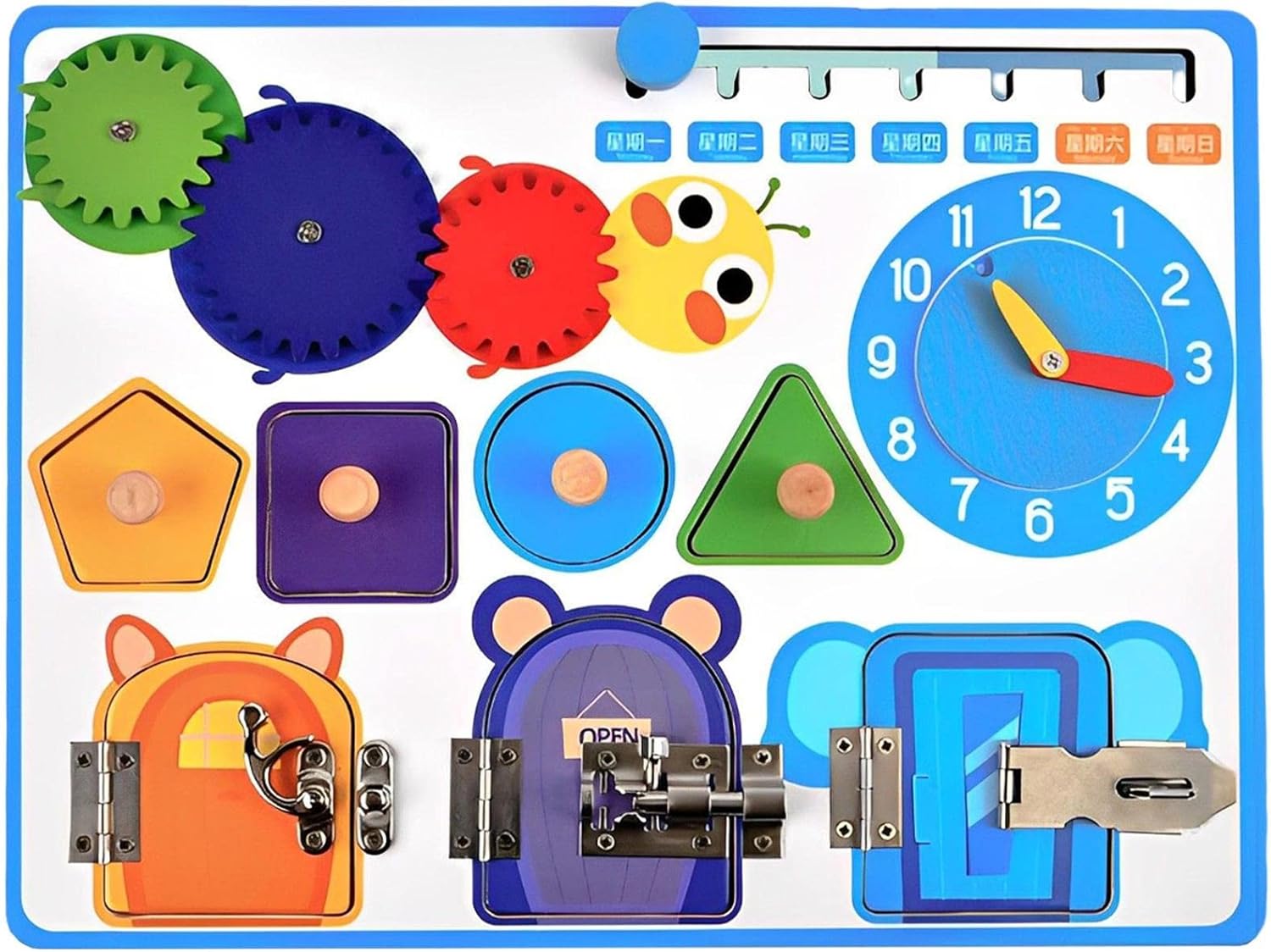 Homraa Planches en bois, verrous de planches d'activités en bois, planches occupées, planches sensorielles pour enfants, planches sensorielles, verrous, planches, jouets d'apprentissage