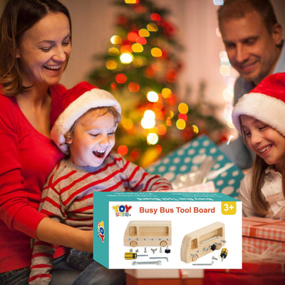 TOY Life Plateau de tournevis Montessori en bois pour tout-petits et enfants de 3, 4 et 5 ans, jouets d'apprentissage préscolaire sensoriels Busy Bus