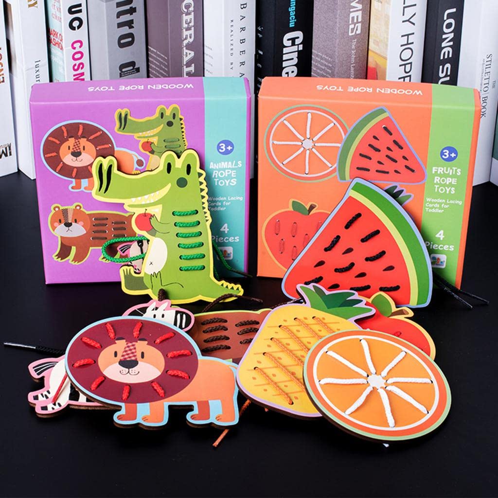 Creaciones Montessori Toys Juego de Enhebrado y Trazado Juguete Educativo Regalo para Niños AnimalJuguetes y Hobbies|Juguetes Preescolares y de Simulación|Juguetes de Madera y Hechos a Mano