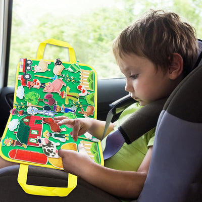 Craftstory Tablero de Fieltro de Viaje para Niños Pequeños, Juguetes de Animales de Granja, Actividades de Aprendizaje Preescolar, 37 Piezas, Juguetes Sensoriales, Historias de Corral para el Aula, Suministros de Arte y Manualidades