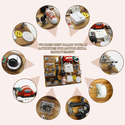 Fidtoy Tableau d'activités Montessori carbonisé 20-en-1 pour tout-petits