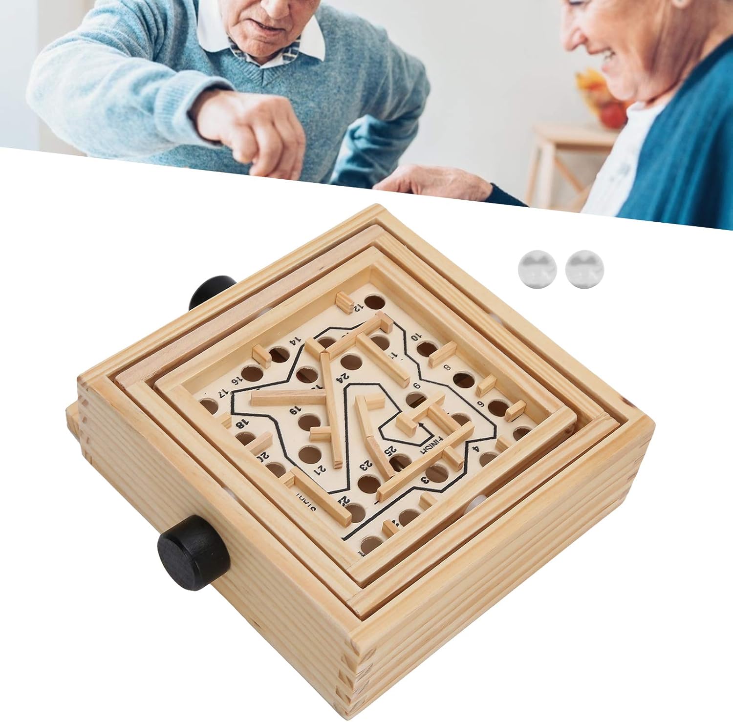 Juego de laberinto de madera Fidtoy para niños