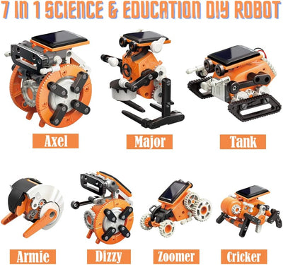Fidtoy Kit Robot Solaire 7 en 1 STEM pour Enfants, Jouet de Construction Robotique Solaire DIY, Kit Scientifique d'Ingénierie sur les Énergies Renouvelables, Âge 8+
