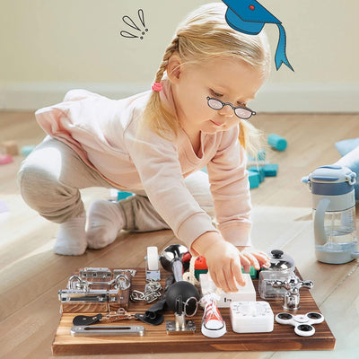 Fidtoy Tableau d'activités Montessori carbonisé 20-en-1 pour tout-petits