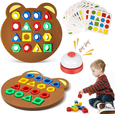 Fidtoy Shape Matching Board Game for Kids Color and Shape Recognition Learning Toy