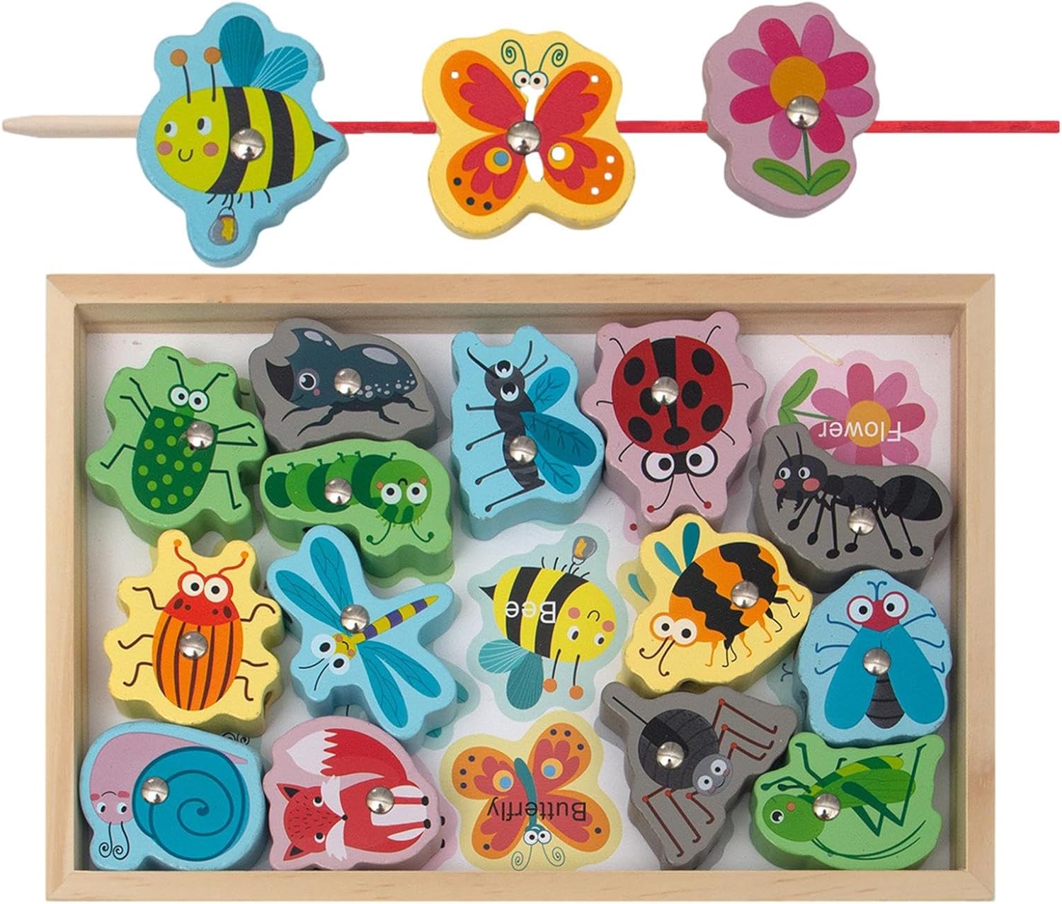 Jouets de pêche éducatifs - Jeux de pêche magnétiques 2 en 1 sûrs et inoffensifs - Ensemble de jeu de pêche pour tout-petits, jouets de pêche magnétiques, cadeau pour enfants