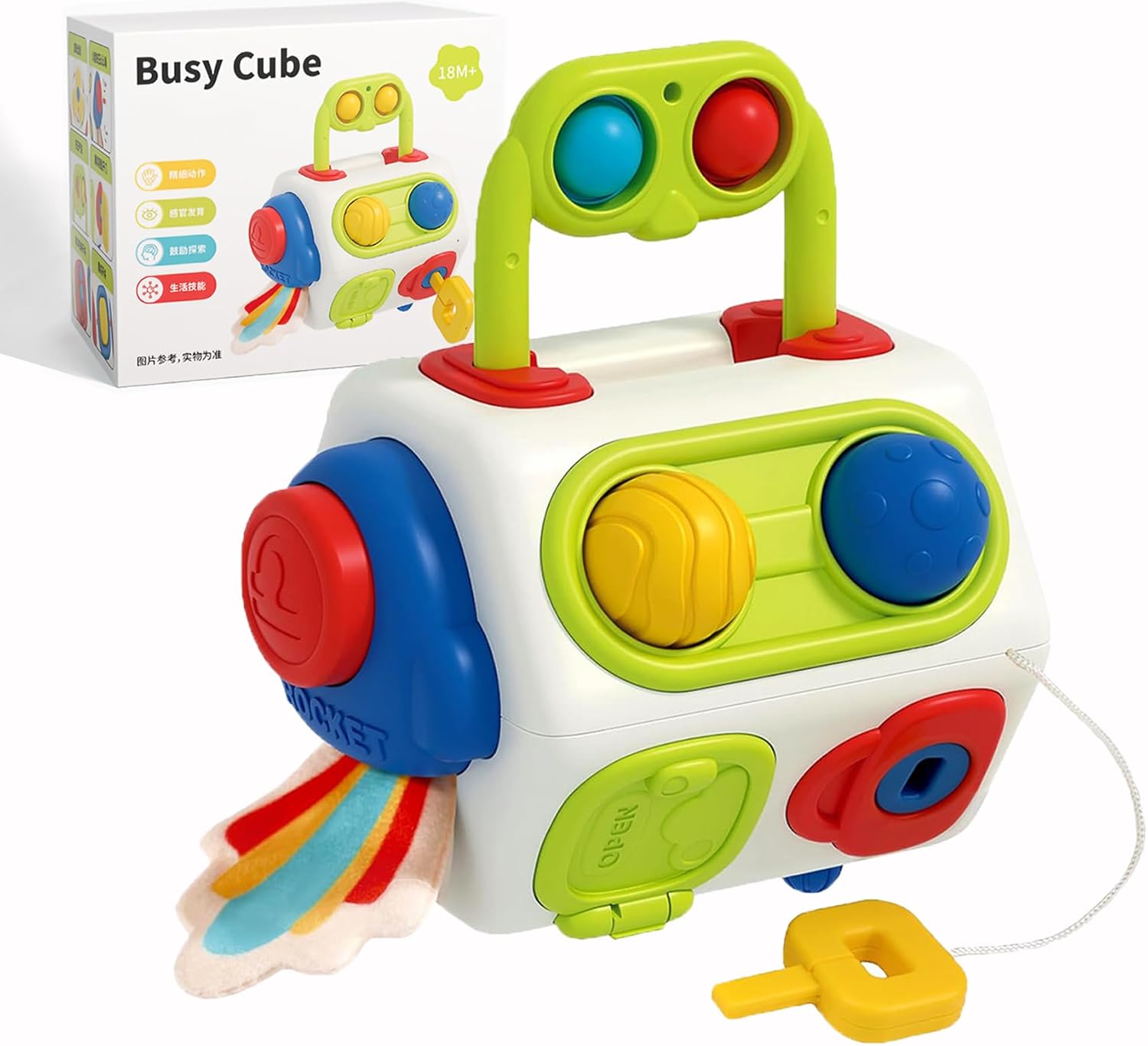 Fidtoy Cube d'Activités Montessori Sensoriel 10-en-1