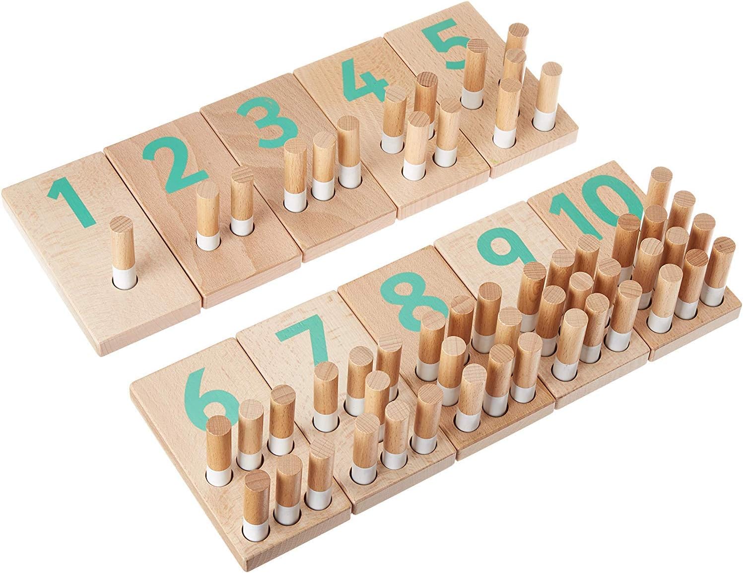 Holz & Schnüdel Juguete Montessori de Madera para Contar, Tablero de Clavijas Educativo de Matemáticas para Niños y Niñas a Partir de 2 Años | Diseño Nórdico Moderno – Materiales Sostenibles para Niños Pequeños y Preescolares