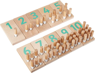 Holz & Schnüdel Juguete Montessori de Madera para Contar, Tablero de Clavijas Educativo de Matemáticas para Niños y Niñas a Partir de 2 Años | Diseño Nórdico Moderno – Materiales Sostenibles para Niños Pequeños y Preescolares