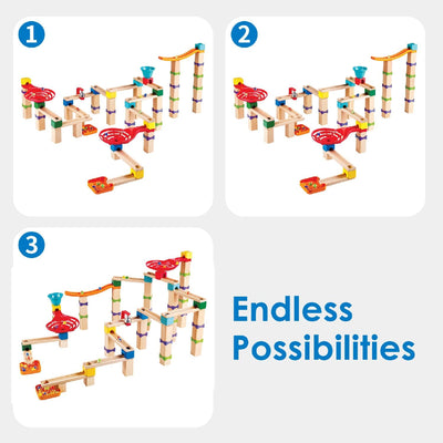 Fidtoy Marble Run DIY Race Track Set Building Toy for Kids 3+